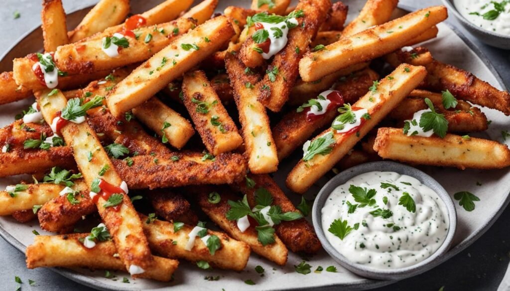 halloumi fries with dip